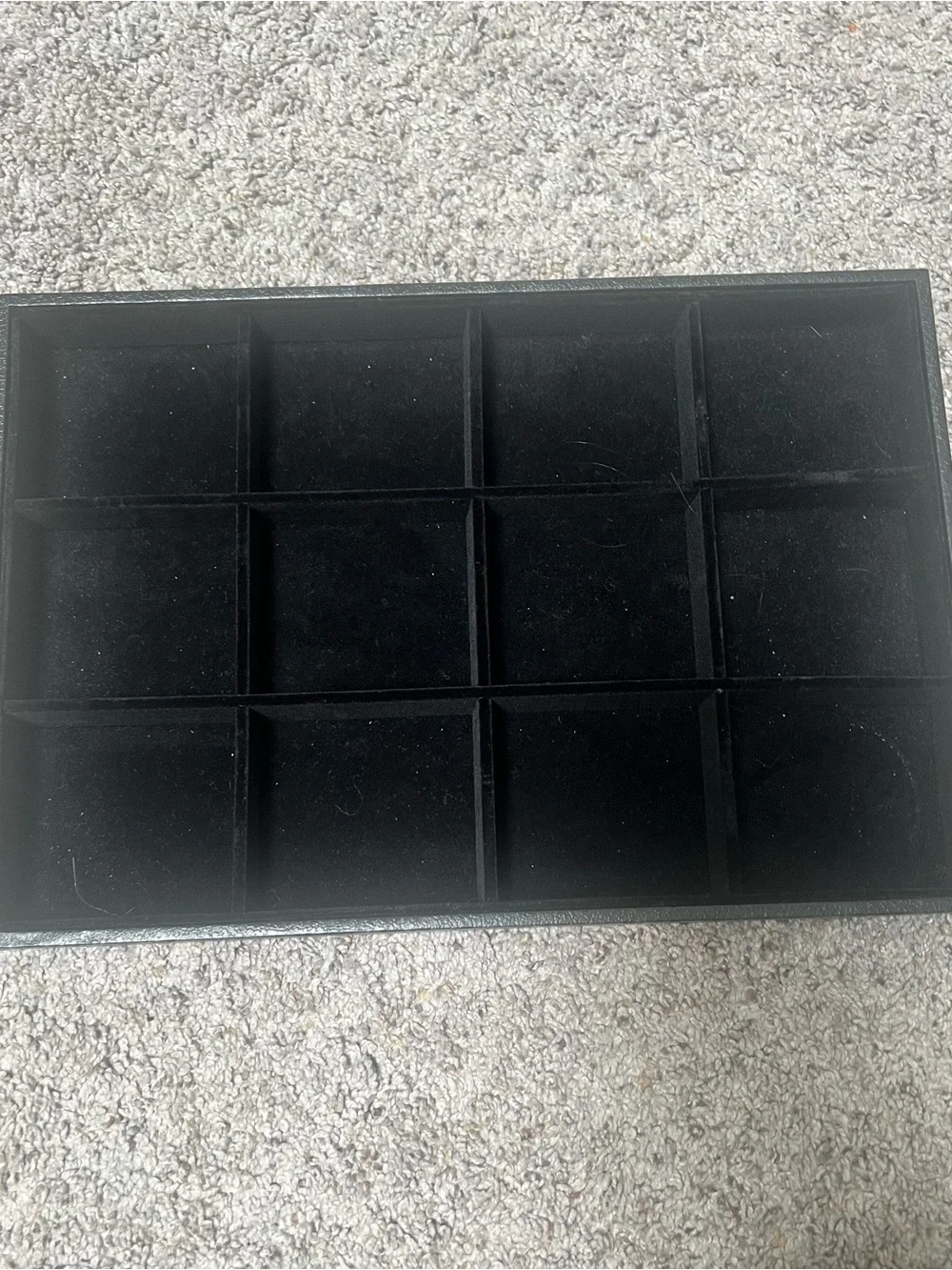 Black Velvet Multiple Compartment Jewelry Trays